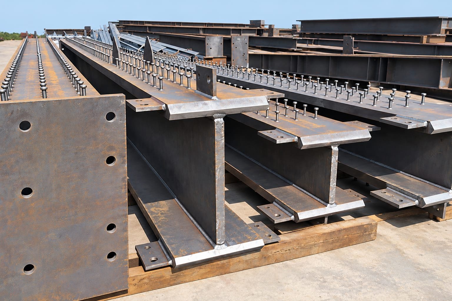Composite Bridge Plate Girders with Welded Shear Studs