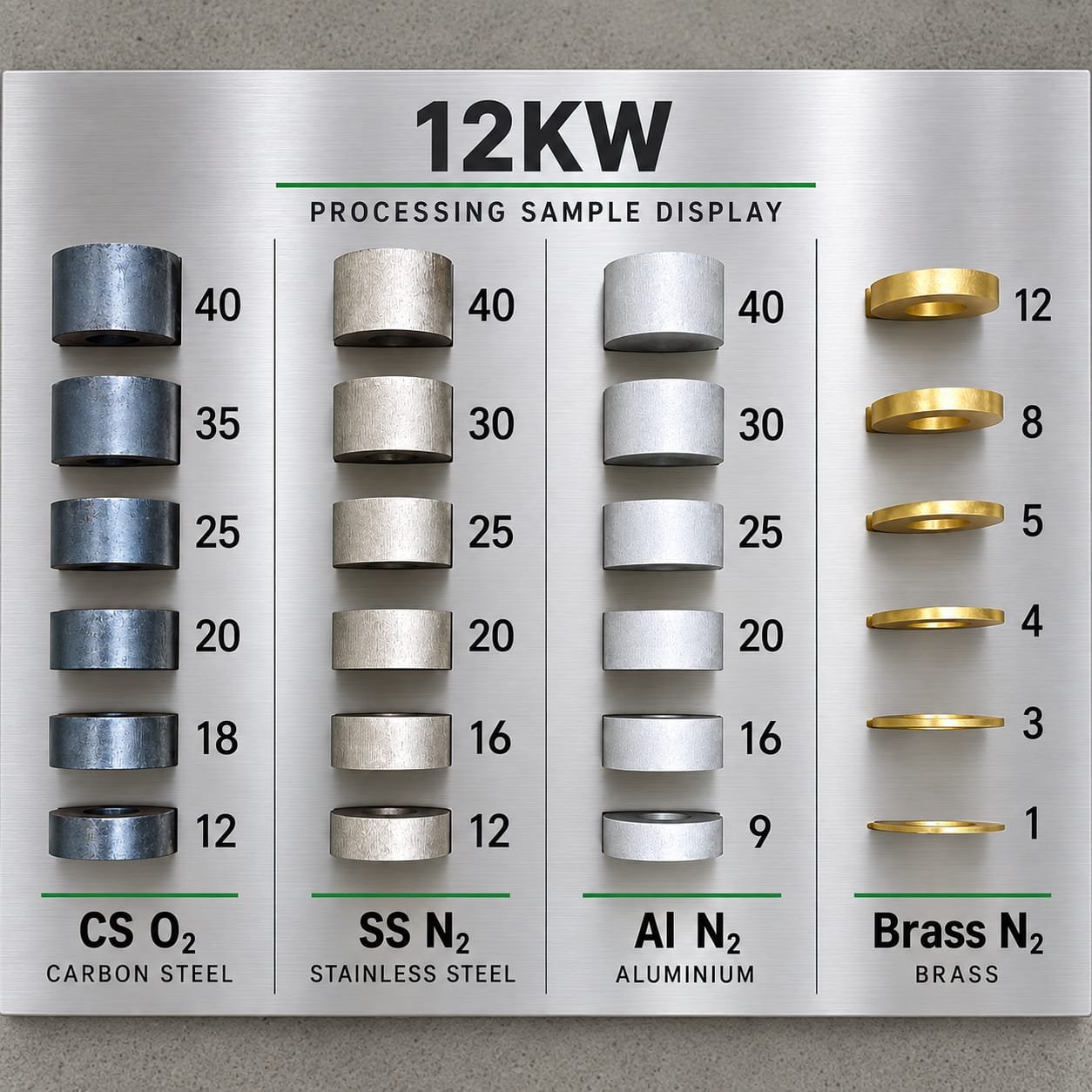 12kW Processing Thickness Sample Display Board