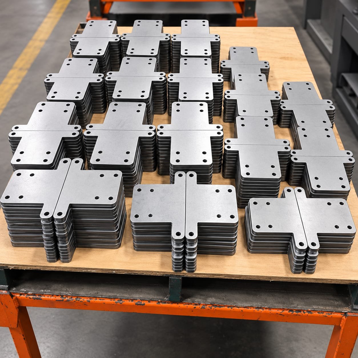 Batch Laser-Cut Steel Hinge Mounting Plates