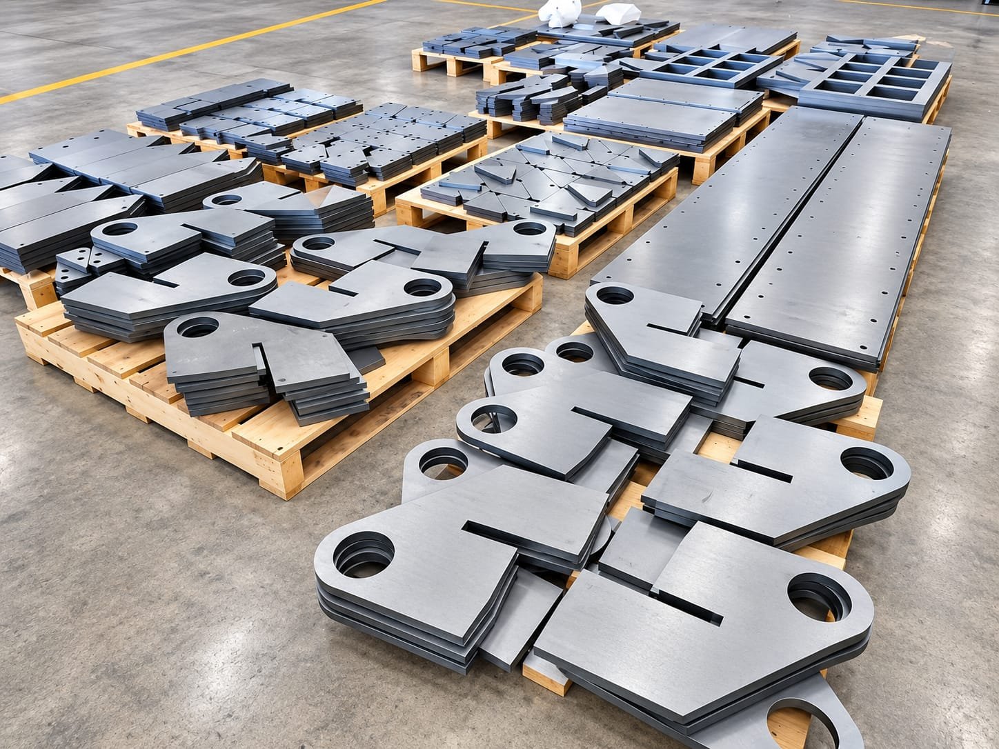 Heavy Structural Gusset Plates Pallet Staging