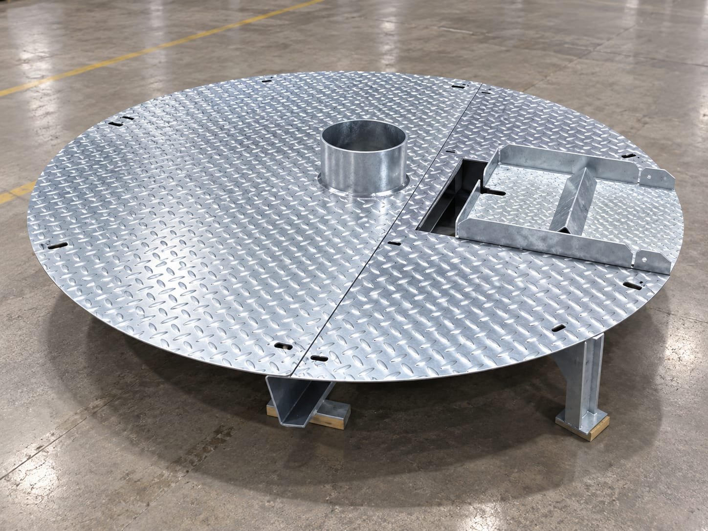 Circular Platform Deck with Center Duct Sleeve Collar
