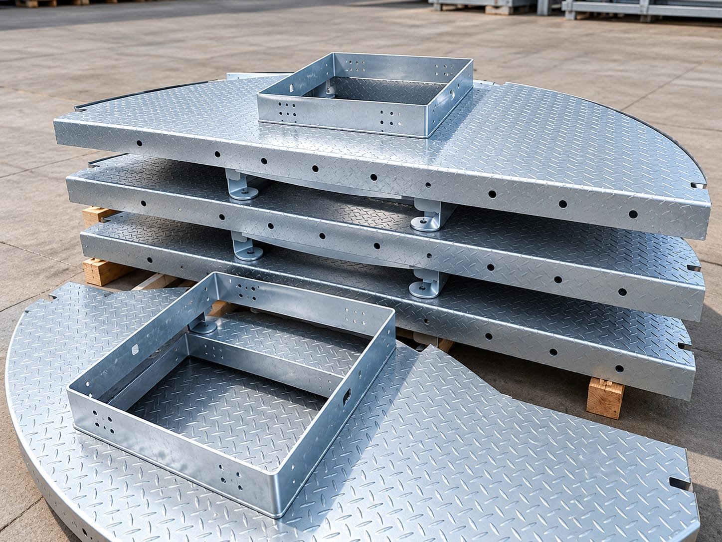 Galvanized Platform Decks with Access Trapdoor Frames