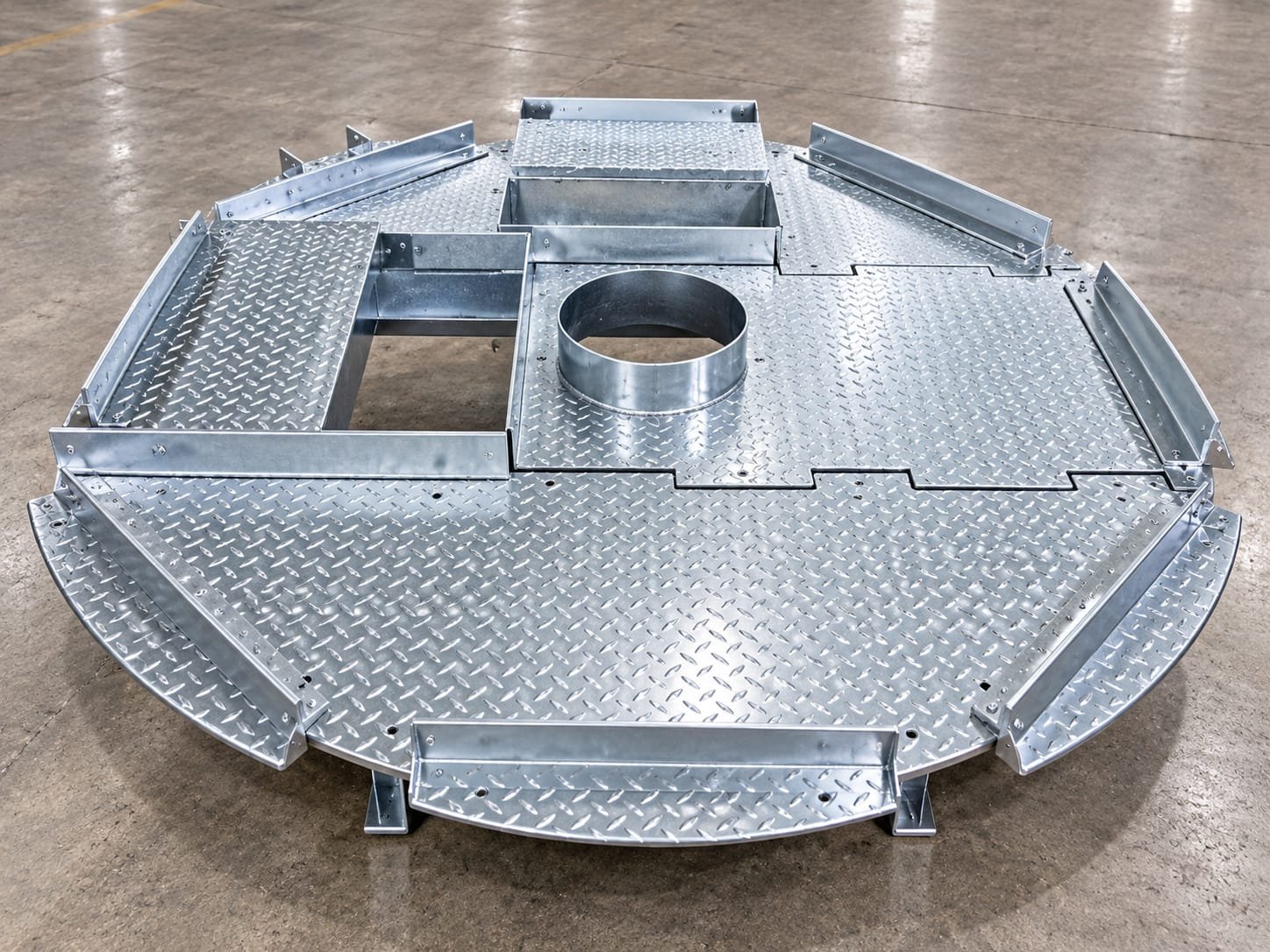 Segmented Intermediate Platform Deck with Perimeter Kickplates
